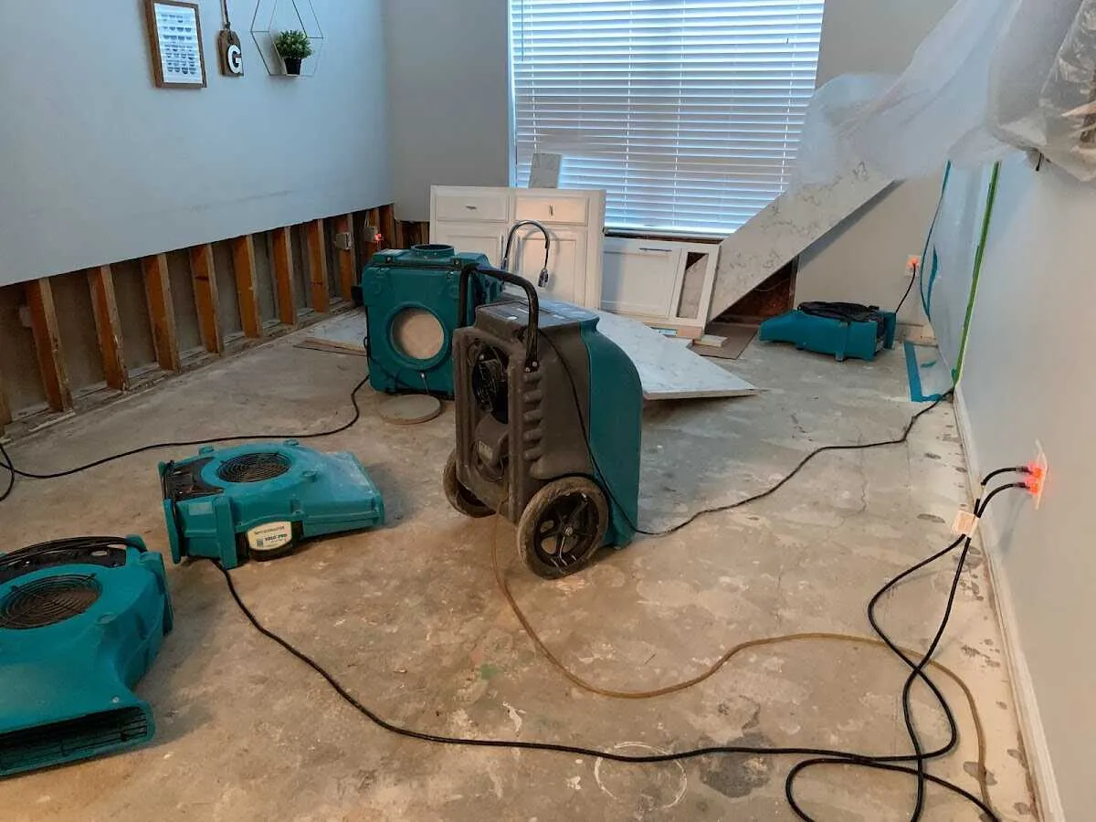 Dehumidifier in flood-cut room for Water Damage Restoration in Longswamp